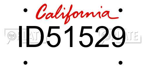 ID51529 California License Plate