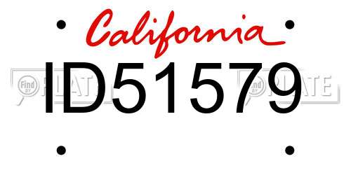 ID51579 California License Plate