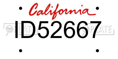 ID52667 California License Plate