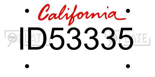 ID53335 California License Plate