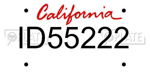 ID55222 California License Plate