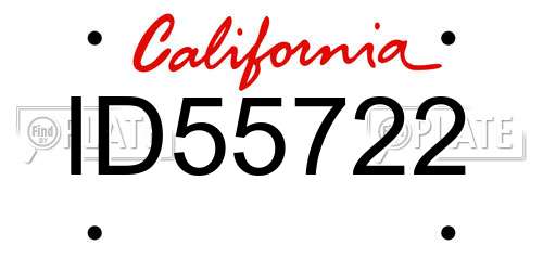 ID55722 California License Plate