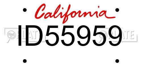 ID55959 California License Plate