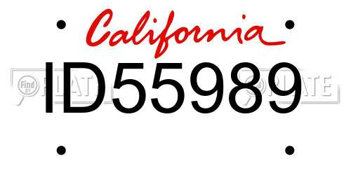ID55989 California License Plate