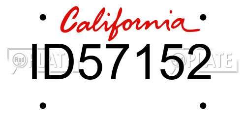 ID57152 California License Plate