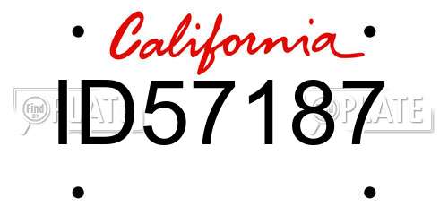 ID57187 California License Plate