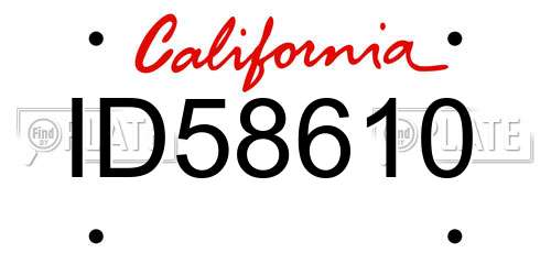 ID58610 California License Plate