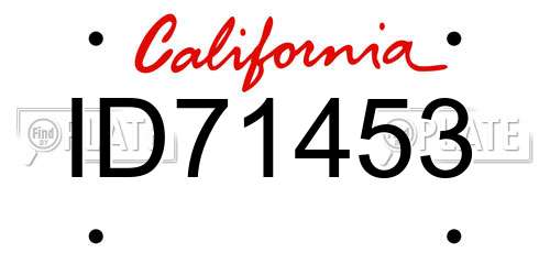 ID71453 California License Plate