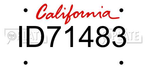 ID71483 California License Plate