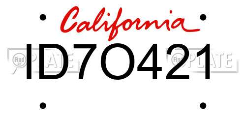 ID7O421 California License Plate