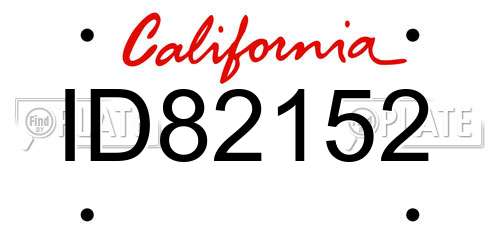 ID82152 California License Plate