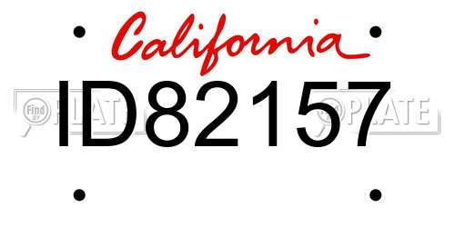 ID82157 California License Plate