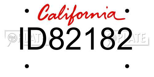 ID82182 California License Plate