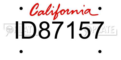 ID87157 California License Plate