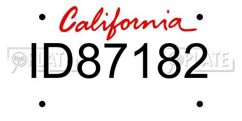 ID87182 California License Plate