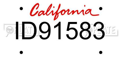 ID91583 California License Plate