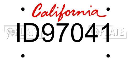 ID97041 California License Plate