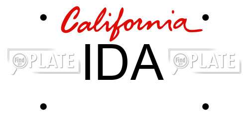 IDA California License Plate