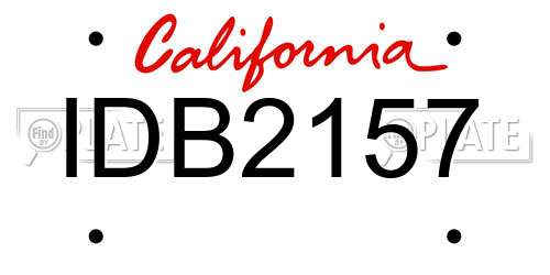 IDB2157 California License Plate