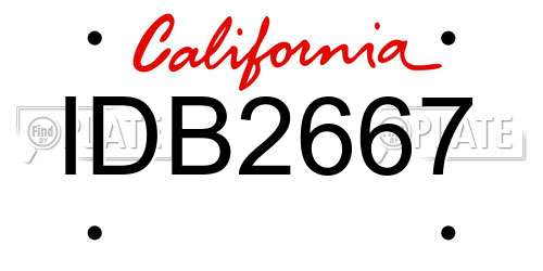 IDB2667 California License Plate