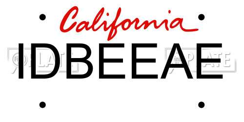 IDBEEAE California License Plate