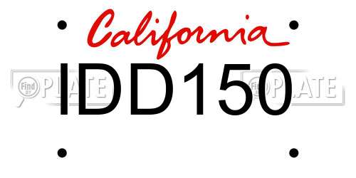IDD150 California License Plate