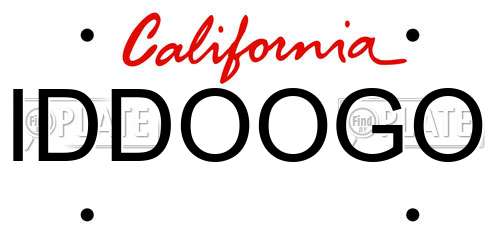IDDOOGO California License Plate