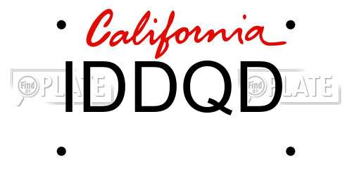 IDDQD California License Plate