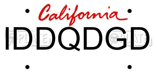 IDDQDGD California License Plate