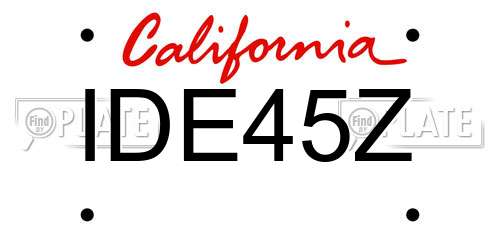 IDE45Z California License Plate