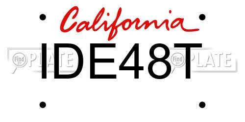 IDE48T California License Plate