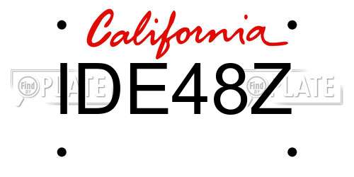IDE48Z California License Plate
