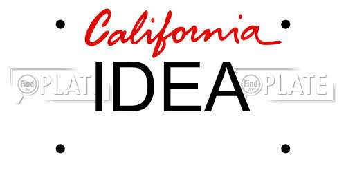 IDEA California License Plate