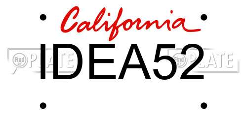 IDEA52 California License Plate
