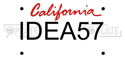 IDEA57 California License Plate