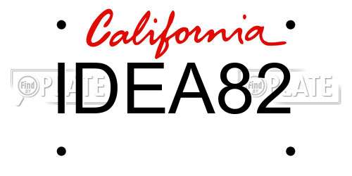 IDEA82 California License Plate