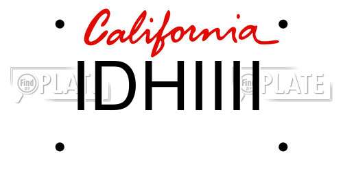 IDHIIII California License Plate