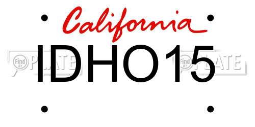 IDHO15 California License Plate