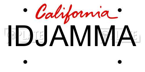 IDJAMMA California License Plate