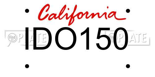 IDO150 California License Plate