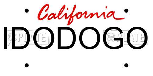IDODOGO California License Plate