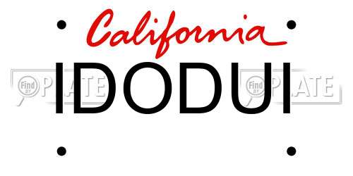 IDODUI California License Plate