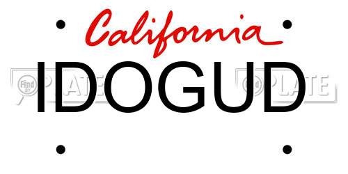 IDOGUD California License Plate