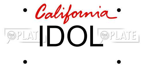 IDOL California License Plate