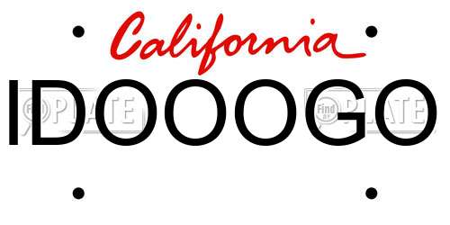 IDOOOGO California License Plate
