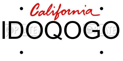 IDOQOGO California License Plate