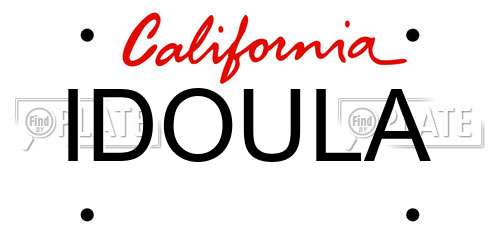 IDOULA California License Plate