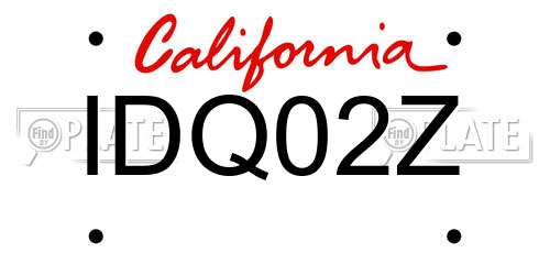 IDQ02Z California License Plate