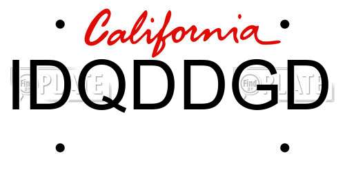 IDQDDGD California License Plate