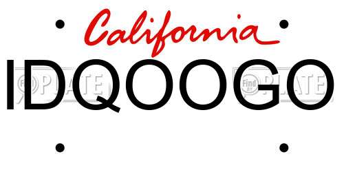 IDQOOGO California License Plate